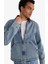 Relax Fit Kontrast Yaka Düğmeli Denim Ceket F8308AX25AU 12