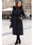 Günlük Kışlık Tam Boy Kürklü Kadın Siyah Şişme Mont 1