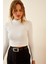Kadın Fitilli Balıkçı Yaka Crop Örme Bluz -Dyk2 4