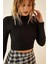 Siyah Yarım Balıkçı Crop Top 2