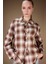Regular Fit Dama Desenli Flanel Önden Bağlamalı Uzun Kollu Tunik 6