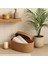 Jüt Hasır Sepet Oval Kapaklı Organizer 30X20 3