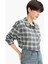 Overshirt Fit Gömlek Yaka Kareli Flanel Uzun Kollu Gömlek 7