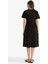 A Kesim Yuvarlak Yaka Süet Kısa Kollu Midi Elbise 13