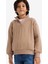 Erkek Çocuk Yarım Fermuarlı İçi Yumuşak Tüylü Sweatshirt G3674A825CW 8