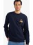 Boxy Fit Bisiklet Yaka Ayı Baskılı Sweatshirt G5149AX25AU 6