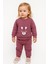 Tavşan Desenli Çocuk Ikili Takım Eflatun - 3 Yaş 1