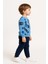 Harf Baskılı Çocuk Ikili Takım Mavi - 4 Yaş 1