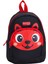 Tilki Figürlü Siyah Kırmızı Anaokulu Kreş Çantası 4 Bölmeli Erkek Çocuk Sırt Çantası 2