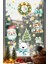 Sevimli Noel Kedi ve Ayıcık Cam Sticker Seti – Yılbaşı Çelenk & Çam Ağacı Pencere Süslemesi 5