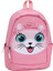 Sevimli Kedi Figürlü Pembe Anaokulu Kreş Çantası 4 Bölmeli Kız Çocuk Sırt Çantası 2