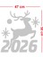 Geyikli 2026 Yılbaşı Vitrin Sticker - Mağaza Cam Süsleme Yılbaşı Dekoru 3