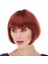 Kızıl Renk Düz Kesim Astarlı Küt Parti Peruğu 4