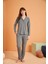 Pjs 28049 Kadın Uzun Kol Önü Düğmeli Pijama Takım 1