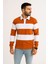 Erkek Polo Yaka Uzun Kollu Çizgili Sweatshirt Trend Rugby Stil 1