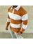 Erkek Polo Yaka Uzun Kollu Çizgili Sweatshirt Trend Rugby Stil 4