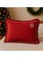 Nakışlı Kırmızı Buldan Keteni Yastık Kılıfı (50X70) 1 Adet Dolgusuz 2