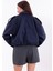 Oversıze Lacivert Süet Bomber Ceket Şık 10