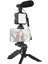 Tripod Telefon Tutucu Kumandalı Mikrofon LED Işık Vlog Video Kayıt - MK001R-4OJN11 2