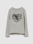 Kız Çocuk Gri Grafik T-Shirt 1