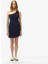 Kadın Slim Fit Kolsuz Renk Bloklu Lacivert Elbise 1
