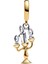 S925 Ayar Gold Renk Disney Güzel ve Çirkin Lumiere Sallantılı Charm 2