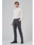 Erkek Gri Trend Slim Fit Lastikli Fermuarlı Pantolon 2