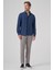 Erkek Lacivert Trend Düz Slim Fit Tam Italyan Yaka Gömlek 4