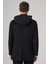 Erkek Siyah Yünlü Çıkma Yaka Kapüşonlu Dynamic Fit Kaban 6