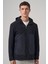 Erkek Lacivert Trend Çift Taraflı Kapüşonlu Mont 7
