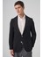 Erkek Siyah Trend Slim Fit Mono Yaka Ceket 2