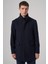 Erkek Lacivert Yünlü Dynamic Fit Borgio Çıkma Yakalı Kaban 1