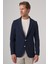 Erkek Lacivert Trend Slim Fit Mono Yaka Ceket 1