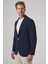 Erkek Lacivert Trend Slim Fit Mono Yaka Ceket 2