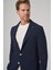 Erkek Lacivert Trend Slim Fit Mono Yaka Ceket 3