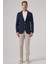 Erkek Lacivert Trend Slim Fit Mono Yaka Ceket 4