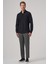 Erkek Siyah Trend Düz Slim Fit Tam Italyan Yaka Gömlek 3