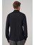 Erkek Siyah Trend Düz Slim Fit Tam Italyan Yaka Gömlek 5