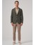 Erkek Haki Trend Slim Fit Mono Yaka Ceket 4