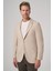 Erkek Bej Trend Slim Fit Mono Yaka Ceket 1