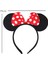 Kırmızı Fiyonklu Minnie Mouse Taç Fare Tacı Kafa Bandı 4