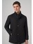 Erkek Siyah Aston Çıtçıtlı Yan Cepli Dynamic Fit Rahat Kesim Mont 2