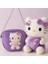 Hello Kitty Mor Peluş Oyuncak 35CM + Deri Çanta – Şık Hediye Seti 1