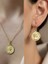 Antik Medallion Detay Kadın Kolye Küpe Set 1