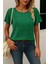 Kadın Kısa Kollu Kolları Volanlı Baskılı Süprem Bluz 1