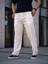 Erkek Keten Cepli Çıma Dikişli Jogger Buggy Pantalon Rahat Kalıp 1