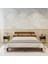 Lotus New Model Ceviz Renk Ahşap Karyola ve Iki Komodin Set 1