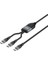 Hkm Tech Duo Power 100W Çift Uçlu, Type-C To Type-C + Type-C Şarj Kablosu, Örgü Tasarım, 1.2 Metre, Siyah 2