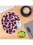 Pembe Leopar Baskılı Oval Mouse Pad Bilek Destekli 1