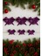 Mor Simli Eva Fiyonk Kurdele – 6'lı Set (3 Adet 9 cm + 3 Adet 6.5 Cm) Yılbaşı Süsleme 1
